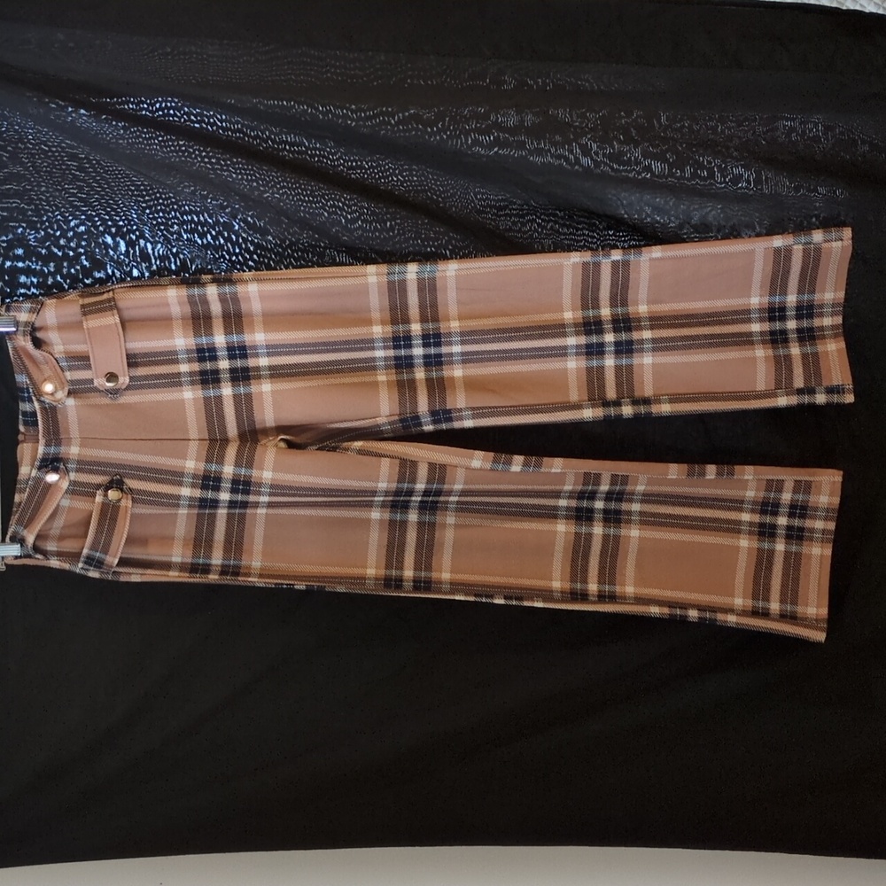 Plaid Tan and Black Pants